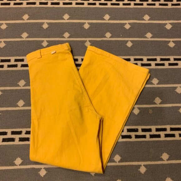 Bright Yellow Sailor Pants Size Small - Picture 3 of 5
